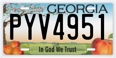 GA license plate PYV4951