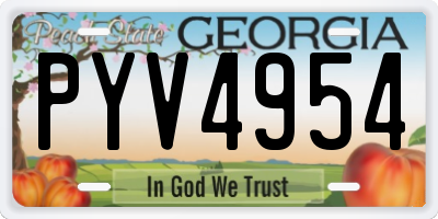 GA license plate PYV4954
