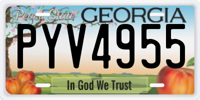 GA license plate PYV4955