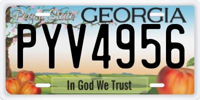 GA license plate PYV4956