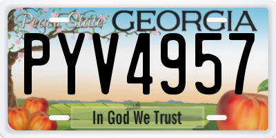 GA license plate PYV4957