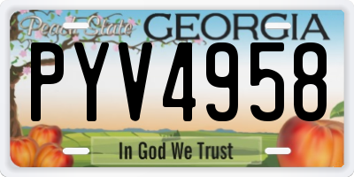 GA license plate PYV4958