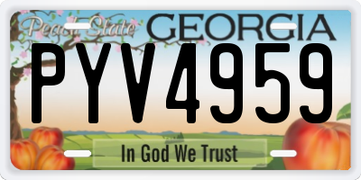 GA license plate PYV4959