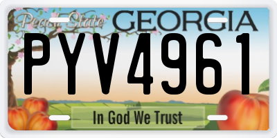 GA license plate PYV4961