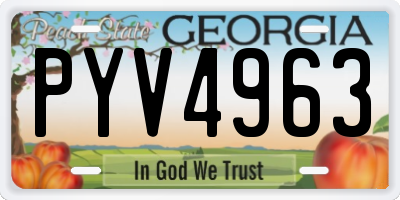 GA license plate PYV4963