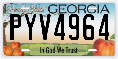 GA license plate PYV4964