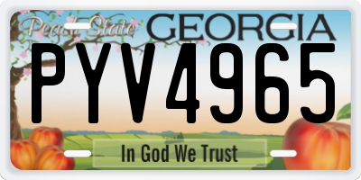 GA license plate PYV4965
