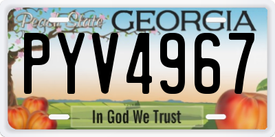 GA license plate PYV4967
