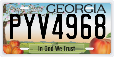 GA license plate PYV4968