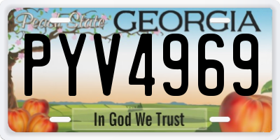 GA license plate PYV4969