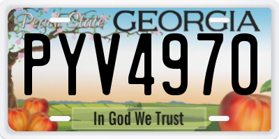 GA license plate PYV4970