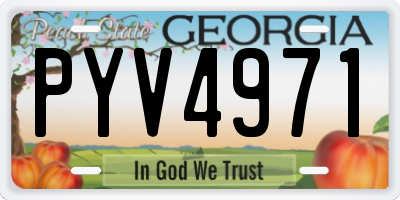 GA license plate PYV4971