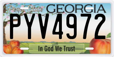 GA license plate PYV4972
