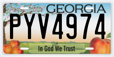 GA license plate PYV4974