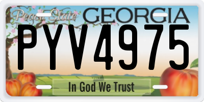 GA license plate PYV4975