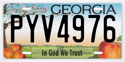 GA license plate PYV4976
