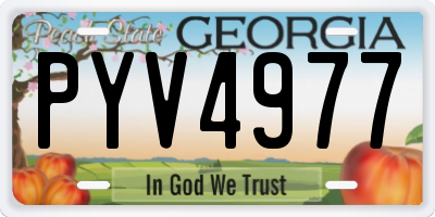 GA license plate PYV4977