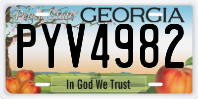 GA license plate PYV4982