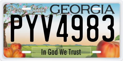 GA license plate PYV4983