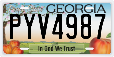GA license plate PYV4987