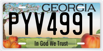 GA license plate PYV4991