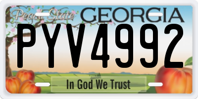 GA license plate PYV4992