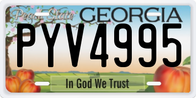 GA license plate PYV4995