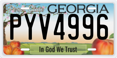 GA license plate PYV4996