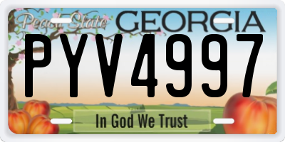 GA license plate PYV4997
