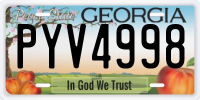 GA license plate PYV4998