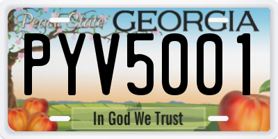 GA license plate PYV5001