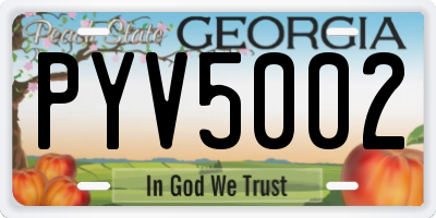 GA license plate PYV5002
