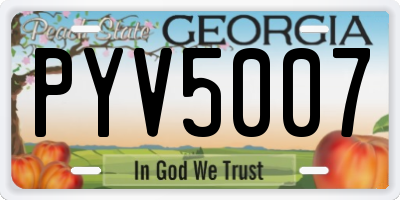 GA license plate PYV5007