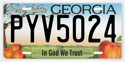 GA license plate PYV5024