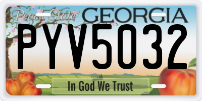 GA license plate PYV5032