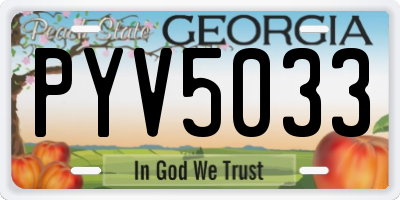 GA license plate PYV5033