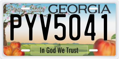 GA license plate PYV5041