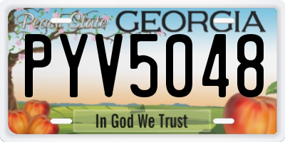GA license plate PYV5048