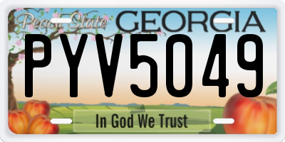 GA license plate PYV5049