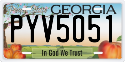 GA license plate PYV5051
