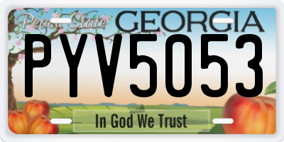 GA license plate PYV5053