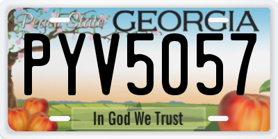 GA license plate PYV5057