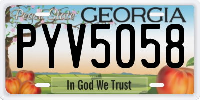 GA license plate PYV5058