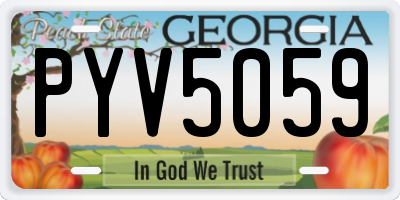 GA license plate PYV5059