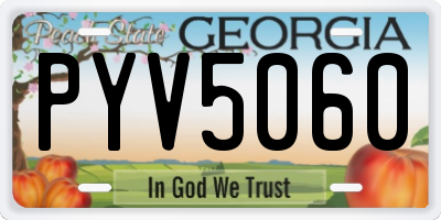 GA license plate PYV5060