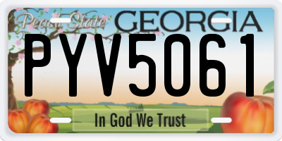 GA license plate PYV5061