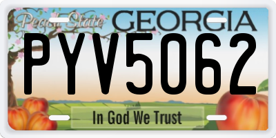 GA license plate PYV5062