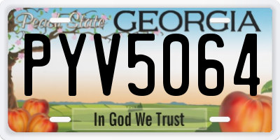 GA license plate PYV5064