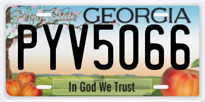 GA license plate PYV5066
