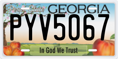GA license plate PYV5067